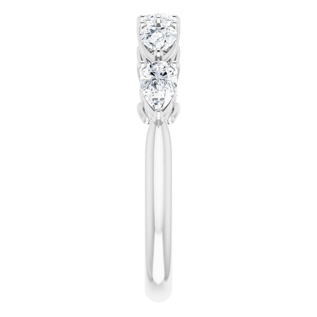 1.25 ct. Pear Cut Diamond Wedding Band 5 Stone Anniversary Ring-VIRABYANI